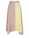 Dante Faraway Asymmetrical Pleated Midi Skirt Colour Block Beige And Yellow thumbnail