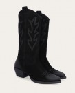 Billi Bi A13615 Western Embroidered Boots Black Suede Leather thumbnail