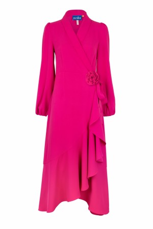 Cras Lotuscras Long Wrap dress Fuchsia Pink