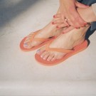 Slim Wide Strap Flip Flop Orange thumbnail