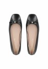 Unisa Basmi Square Toe Ballerina Black Leather thumbnail