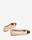 UNISA BELLE CONTRASTING SQUARE TOE BALLERINA SKIN/BLACK thumbnail