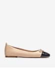 UNISA BELLE CONTRASTING SQUARE TOE BALLERINA SKIN/BLACK thumbnail